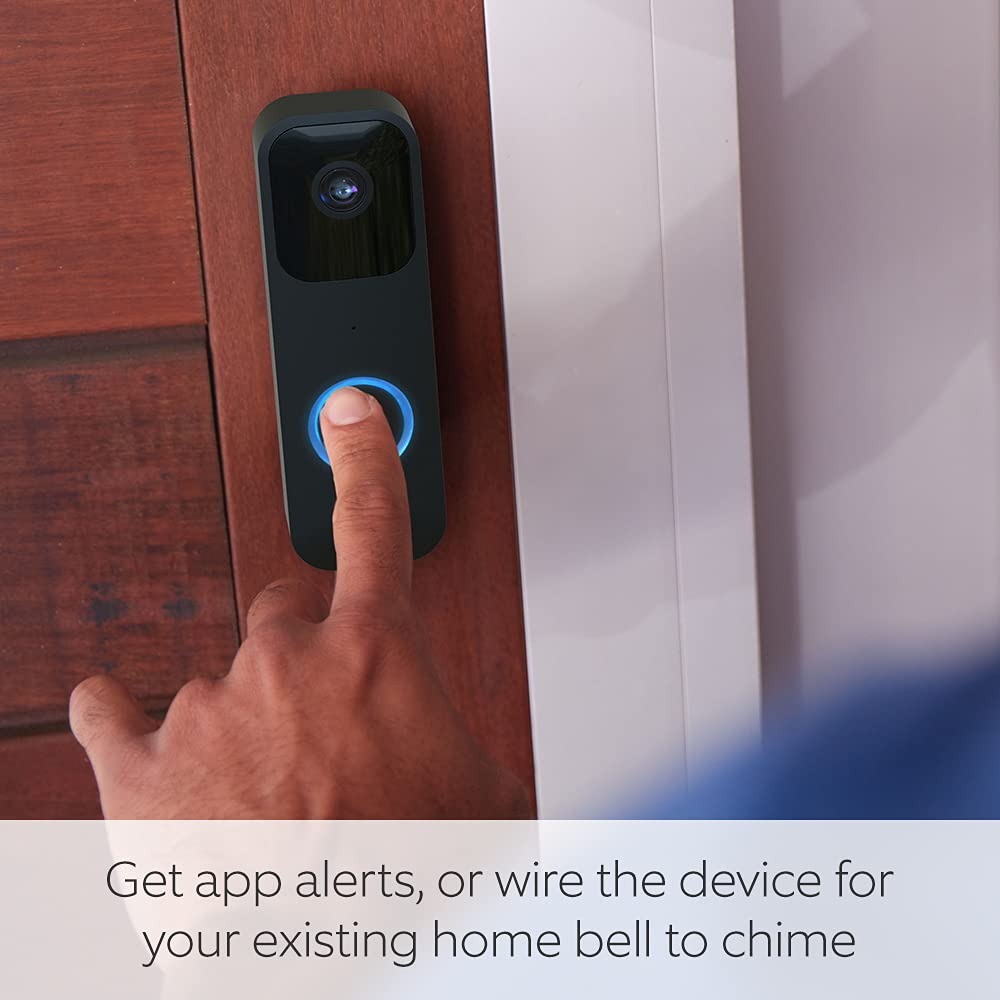 Blink Video Doorbell with Two-Way Audio, HD Video, Motion Detection, App Alerts & Alexa Support – Black