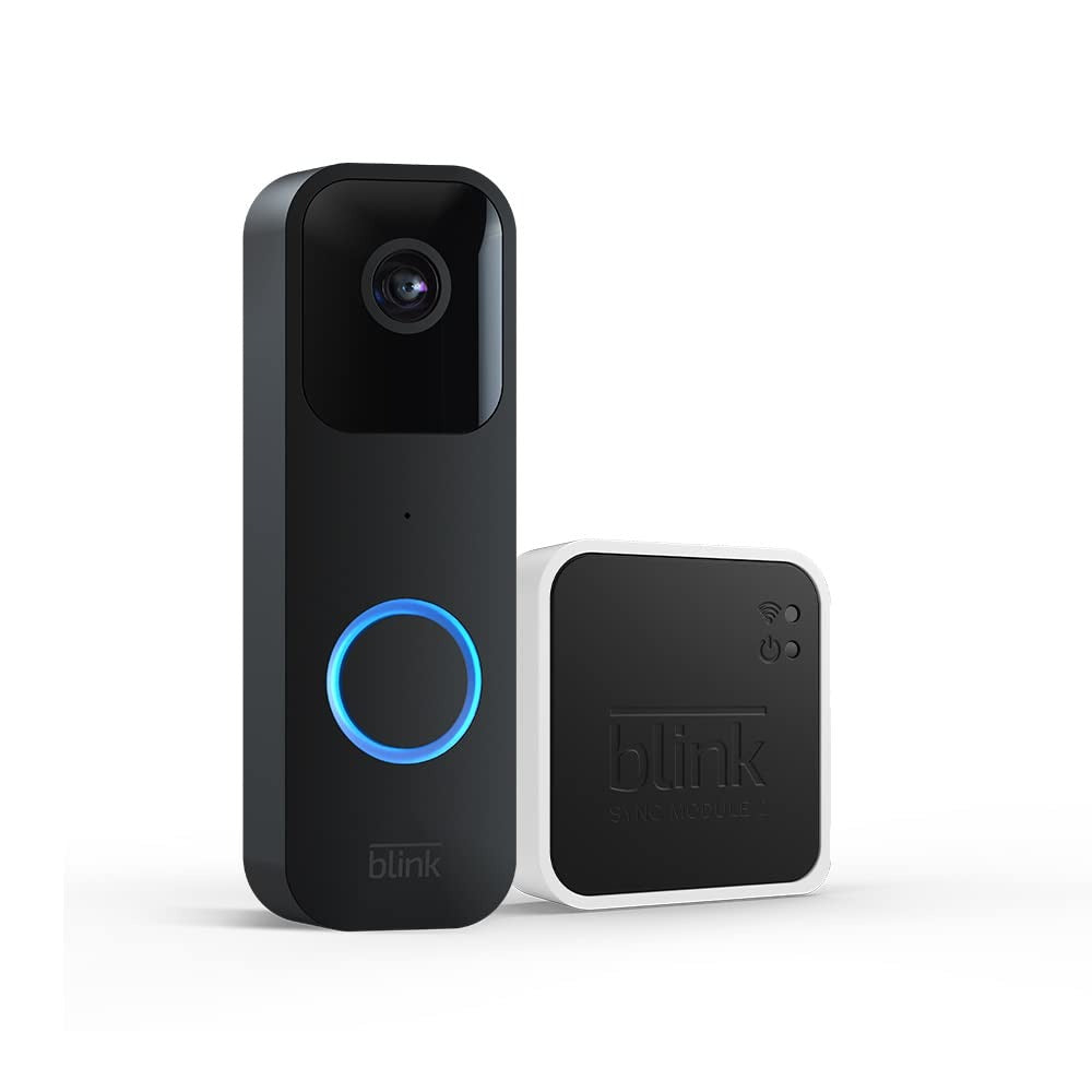 Blink Video Doorbell with Two-Way Audio, HD Video, Motion Detection, App Alerts & Alexa Support – Black