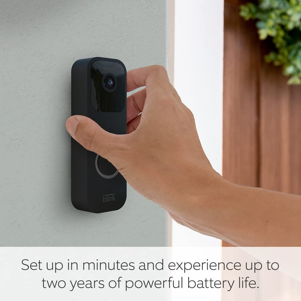 Blink Video Doorbell with Two-Way Audio, HD Video, Motion Detection, App Alerts & Alexa Support – Black