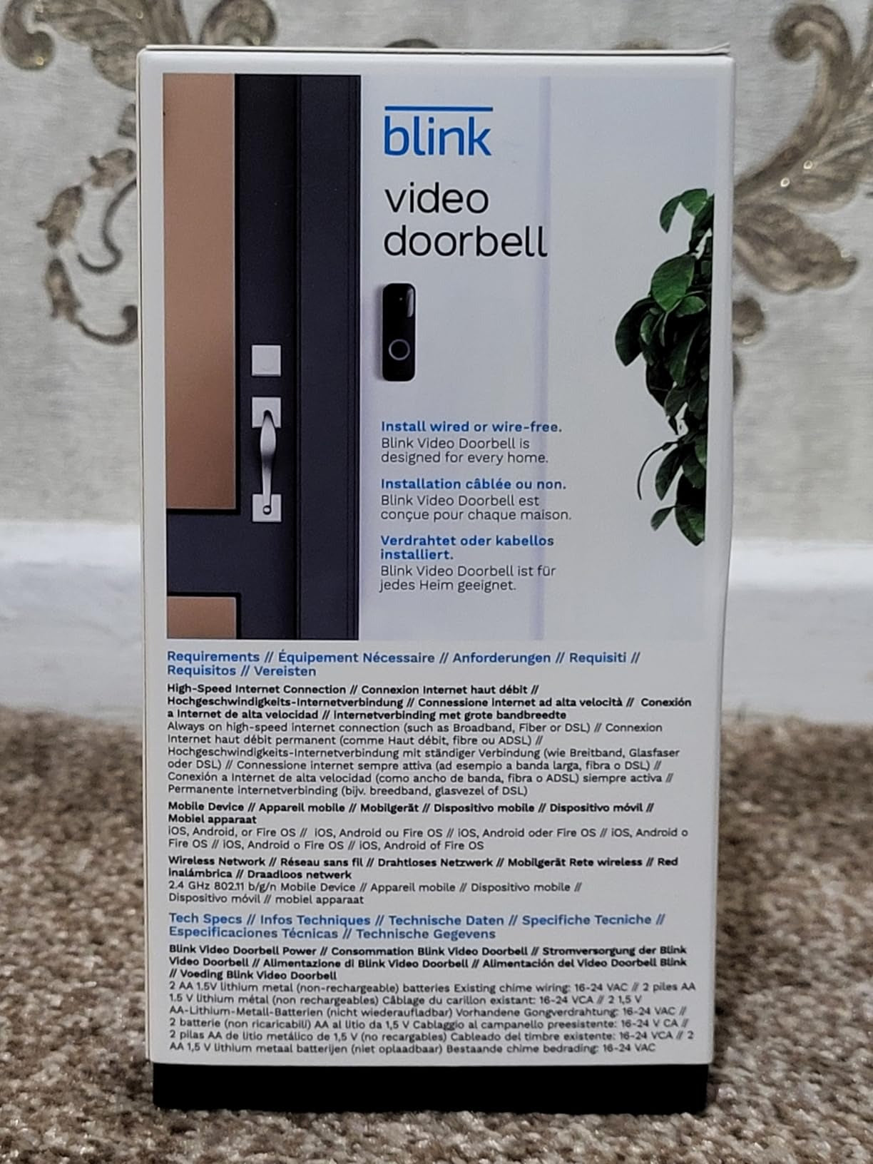 Blink Video Doorbell with Two-Way Audio, HD Video, Motion Detection, App Alerts & Alexa Support – Black