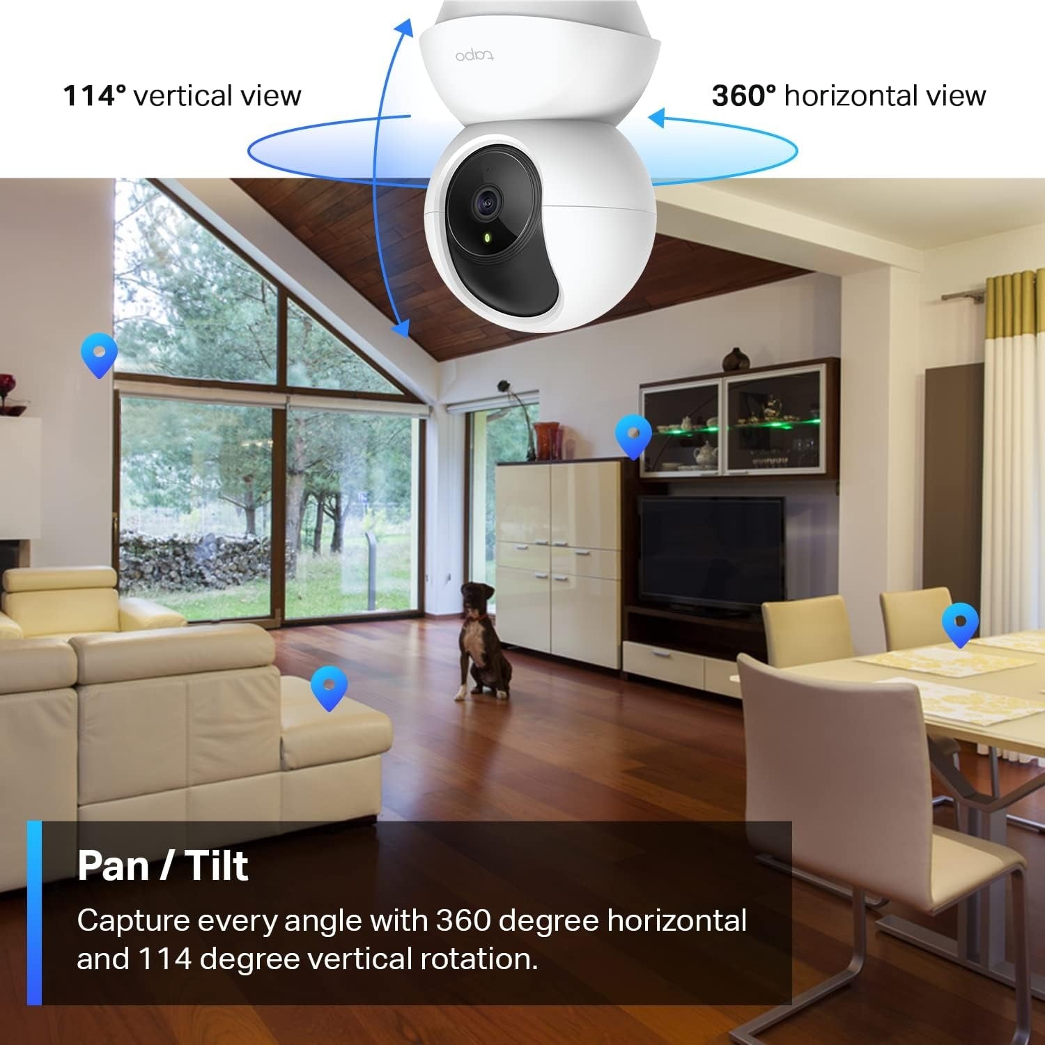 Tapo C210 2K 3MP Indoor WiFi Camera – Pan/Tilt, AI Motion Detection, Night Vision, Baby & Pet Monitor, Works with Alexa & Google