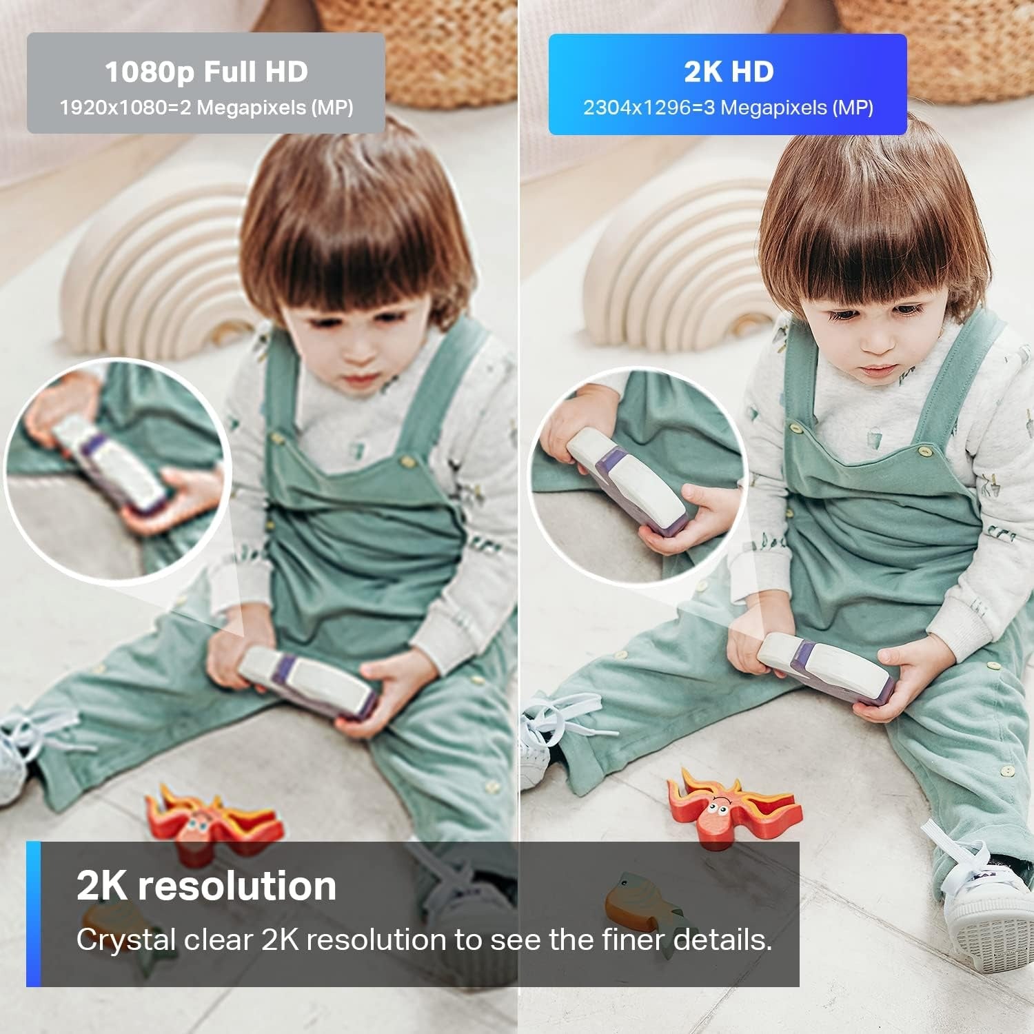 Tapo C210 2K 3MP Indoor WiFi Camera – Pan/Tilt, AI Motion Detection, Night Vision, Baby & Pet Monitor, Works with Alexa & Google