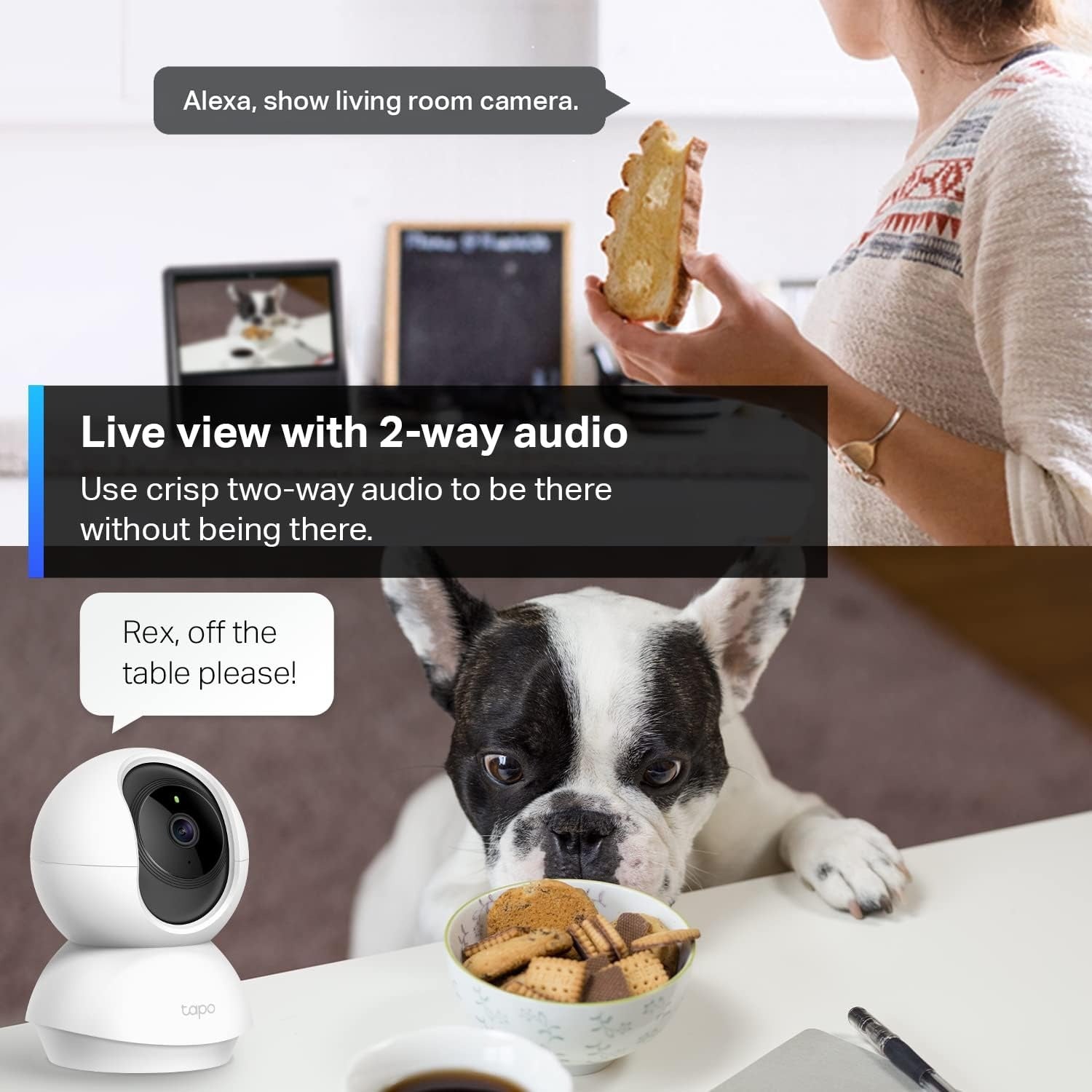 Tapo C210 2K 3MP Indoor WiFi Camera – Pan/Tilt, AI Motion Detection, Night Vision, Baby & Pet Monitor, Works with Alexa & Google