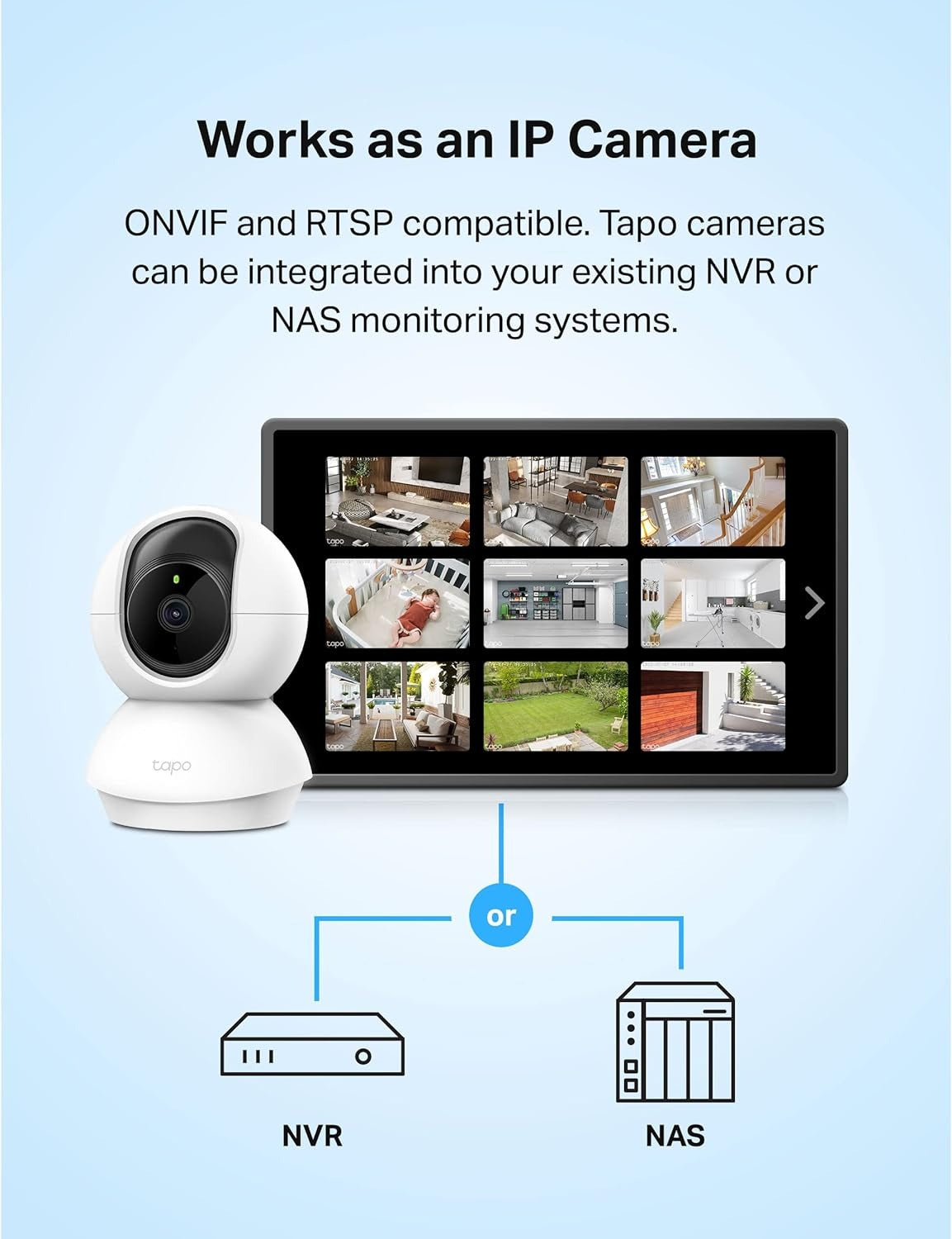 Tapo C210 2K 3MP Indoor WiFi Camera – Pan/Tilt, AI Motion Detection, Night Vision, Baby & Pet Monitor, Works with Alexa & Google