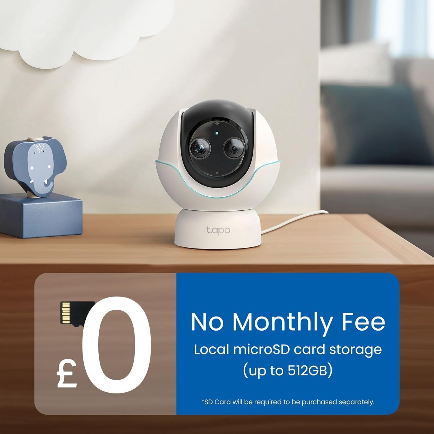 Tapo C210 2K 3MP Indoor WiFi Camera – Pan/Tilt, AI Motion Detection, Night Vision, Baby & Pet Monitor, Works with Alexa & Google