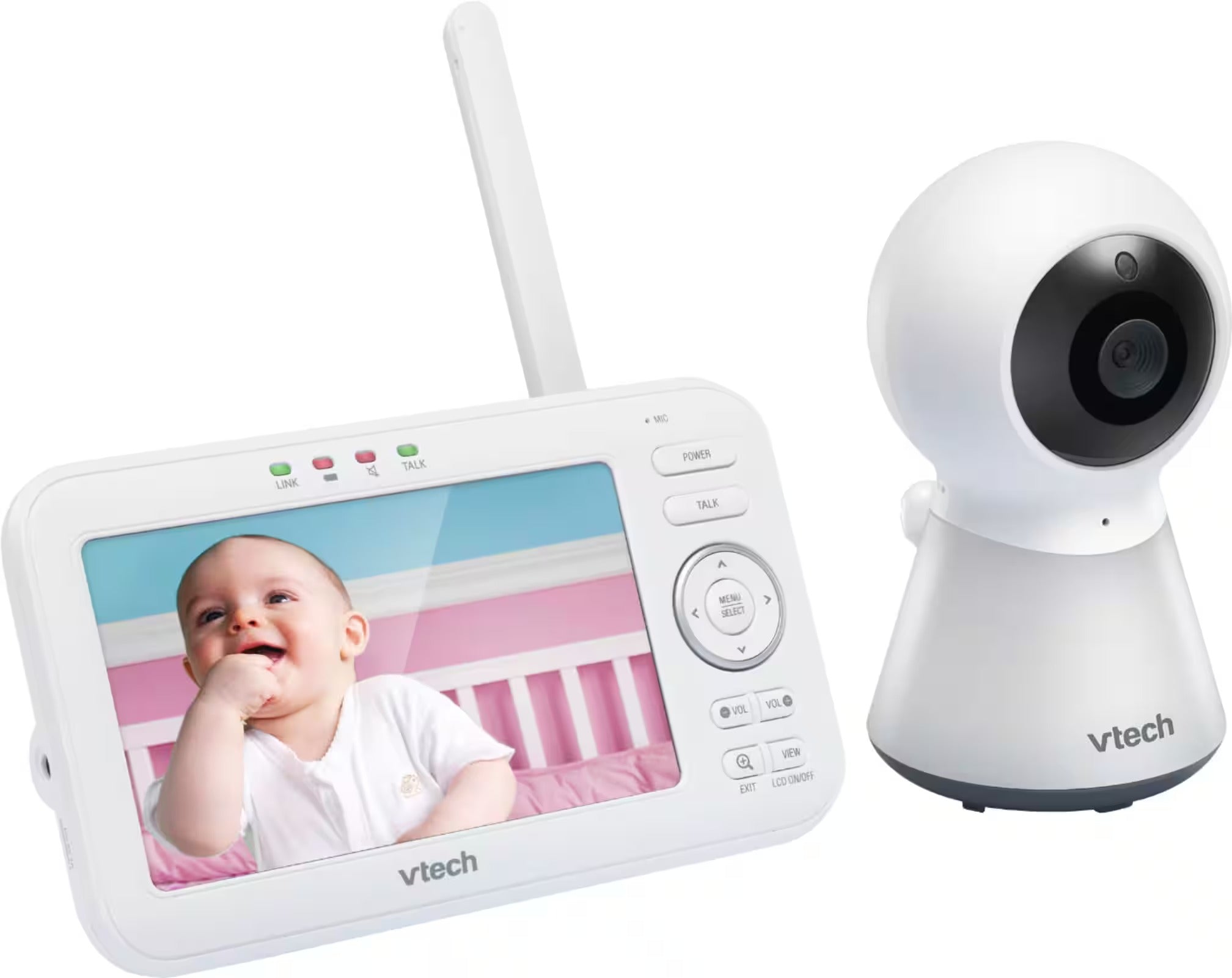 VTech 5-Inch Video Baby Monitor with Adaptive Night Light – White