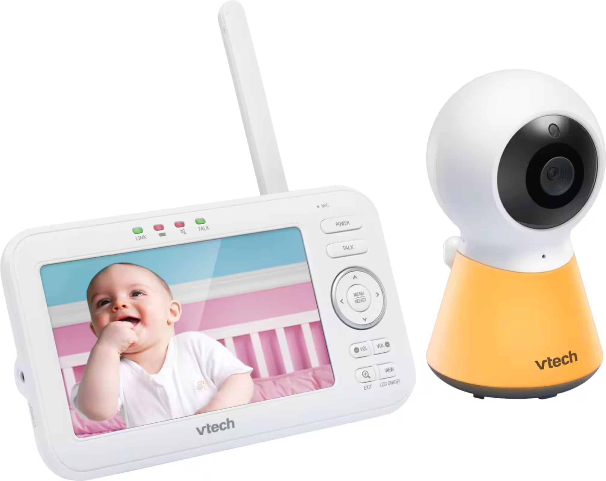 VTech 5-Inch Video Baby Monitor with Adaptive Night Light – White