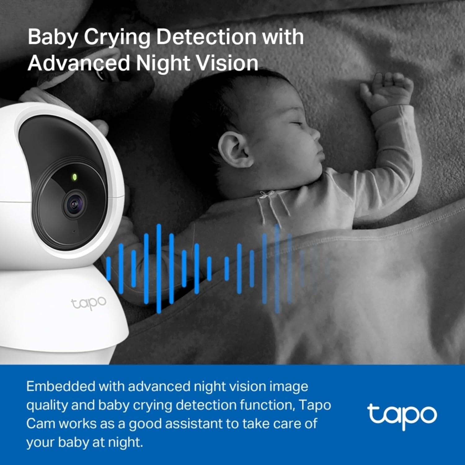 Tapo C210 2K 3MP Indoor WiFi Camera – Pan/Tilt, AI Motion Detection, Night Vision, Baby & Pet Monitor, Works with Alexa & Google