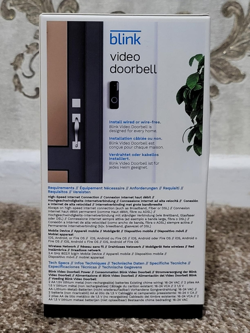 Blink Video Doorbell with Two-Way Audio, HD Video, Motion Detection, App Alerts & Alexa Support – Black