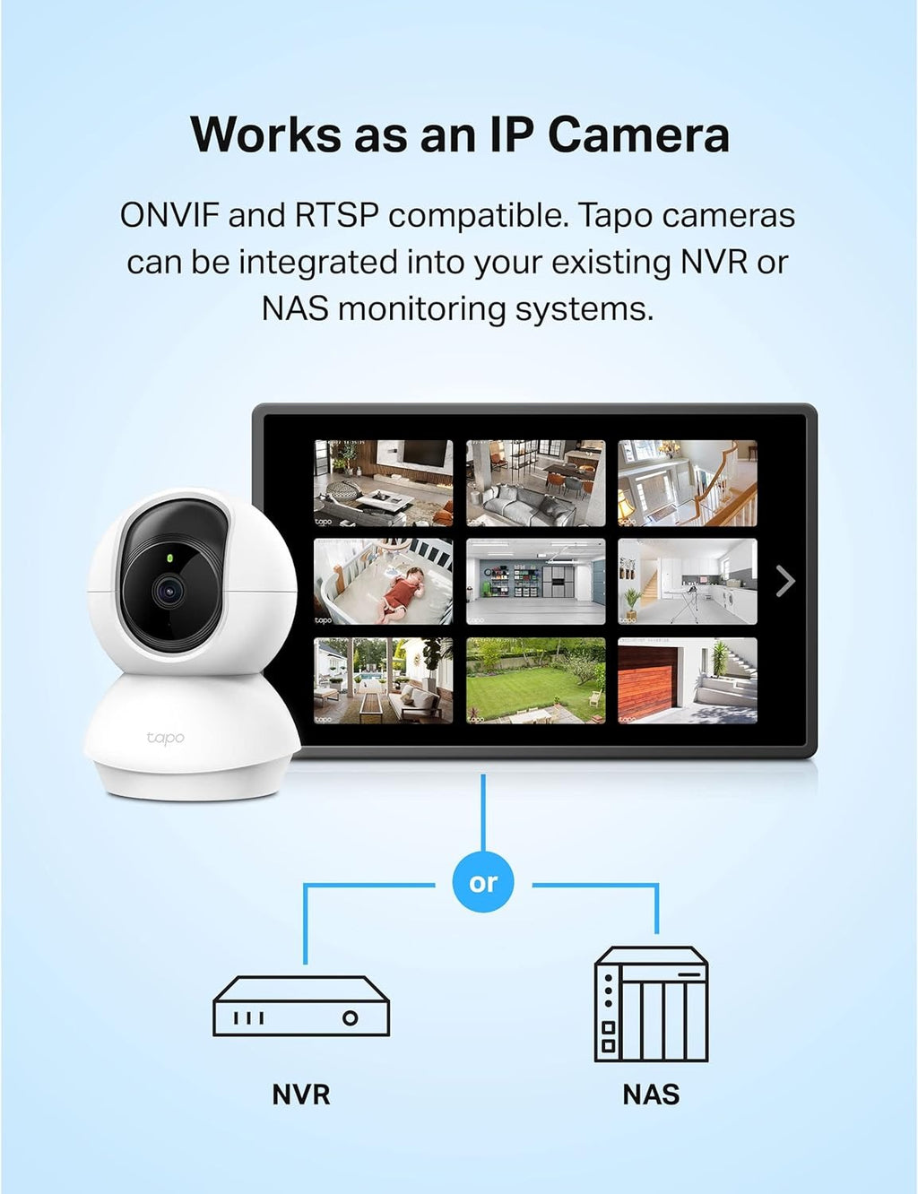 Tapo C210 2K 3MP Indoor WiFi Camera – Pan/Tilt, AI Motion Detection, Night Vision, Baby & Pet Monitor, Works with Alexa & Google