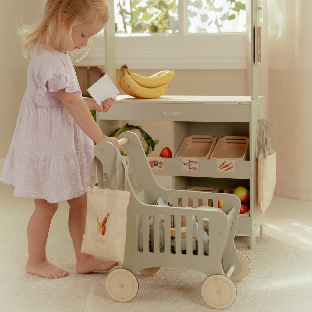 Little Dutch Wooden Shopping Cart